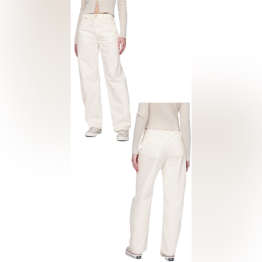 GAP NWOT Women’s Barrel Jeans High Rise White Size 31/12L 100% Cotton